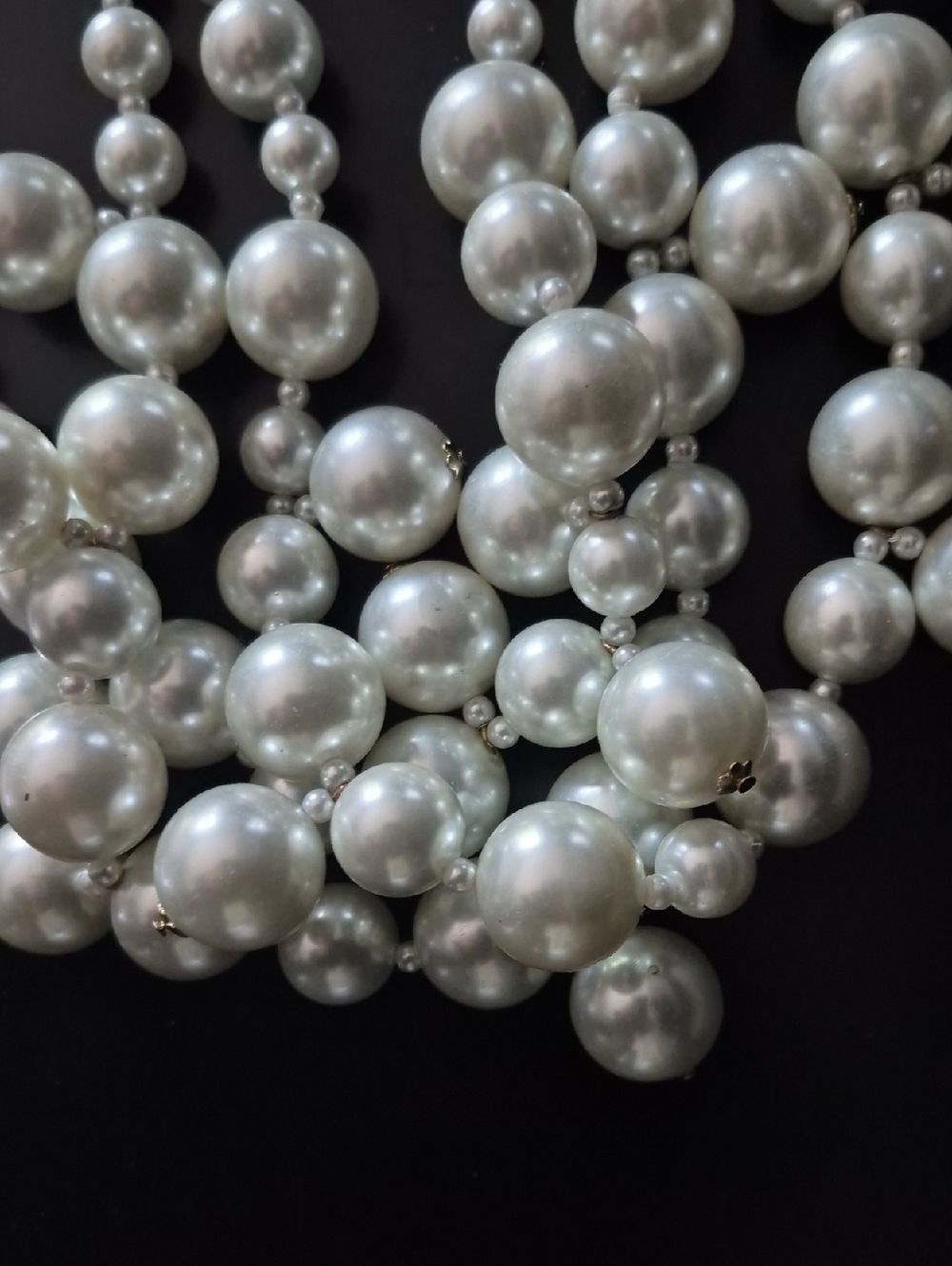 Kenneth Jay  Lane Pearl Cluster Necklace 22k Gold Plated Retail $190 - Picture 4 of 9